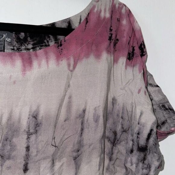 Poetry Womens Tie-Dye Short Sleeve Dress S Rayon Made In China - Picture 4 of 9
